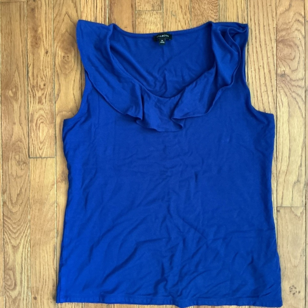 Talbots Womens Sleeveless Top ROYAL BLUE Size Medium Professional Career